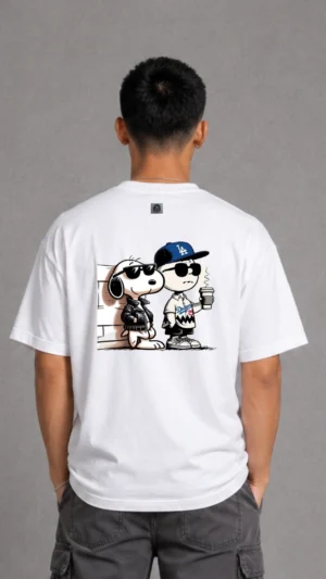 REMERA OVER CHARLIE & SNOOPY