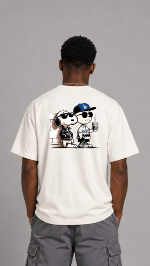 REMERA OVER CHARLIE & SNOOPY